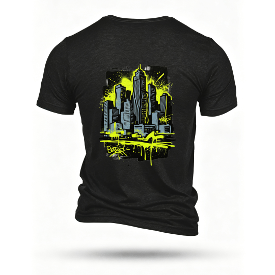 Black T-shirt, back print