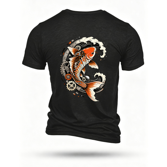 Black T-shirt, back print