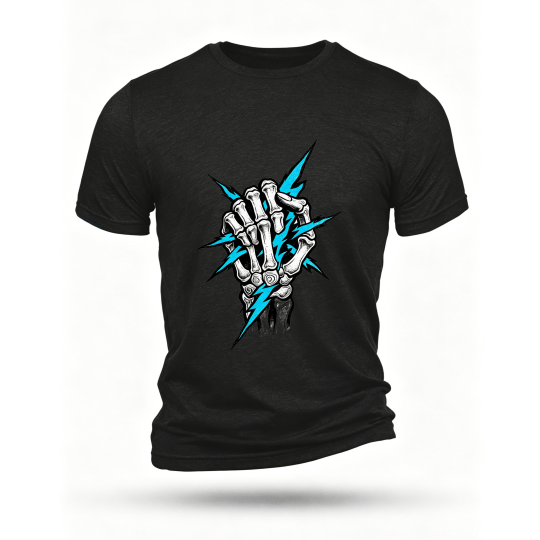 Black T-shirt, front print