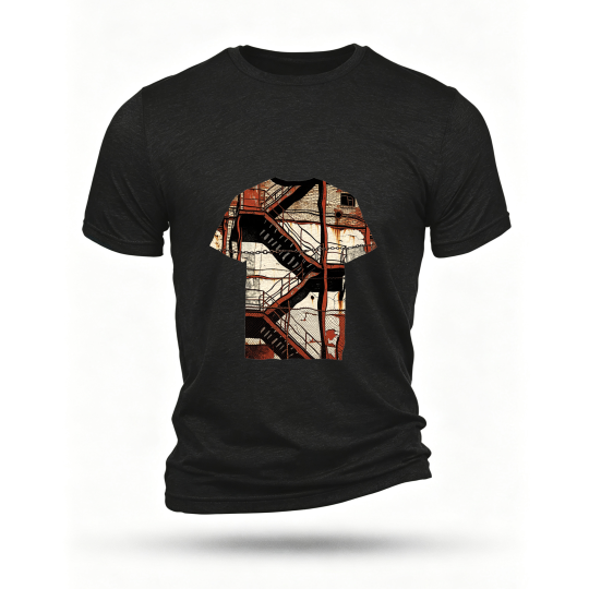 Black T-shirt, front print