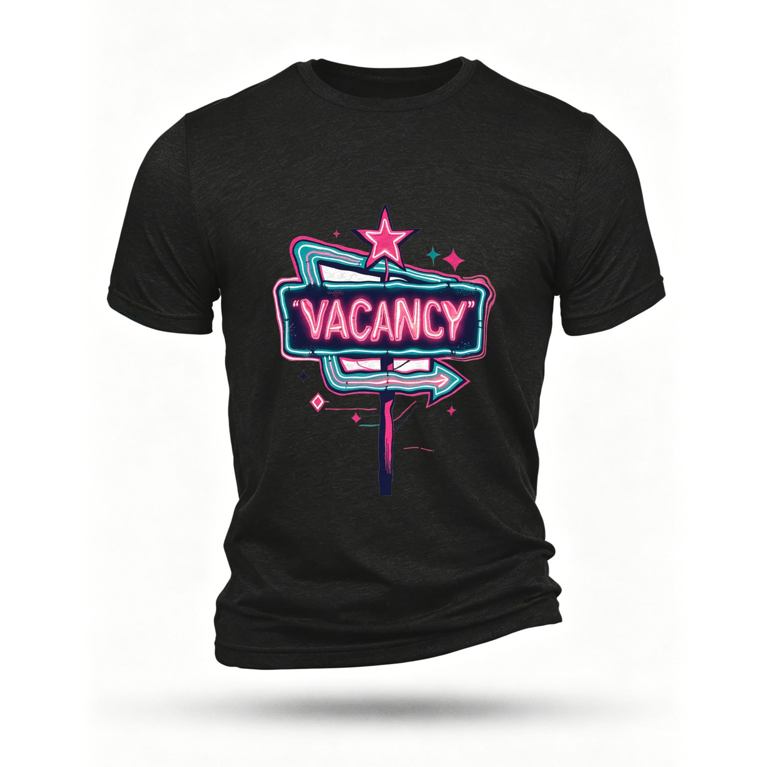 Black T-shirt, front print