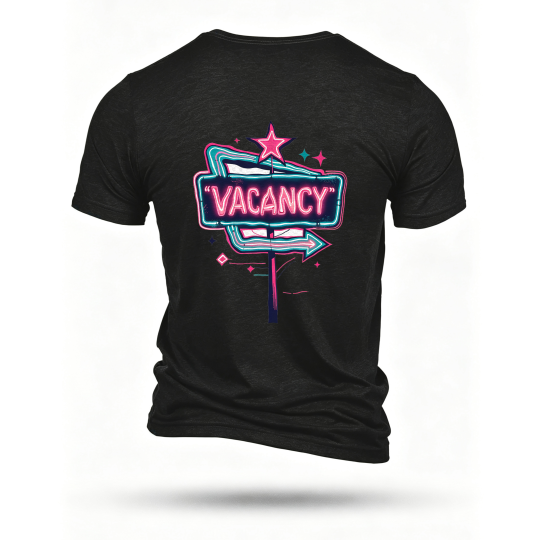 Black T-shirt, back print