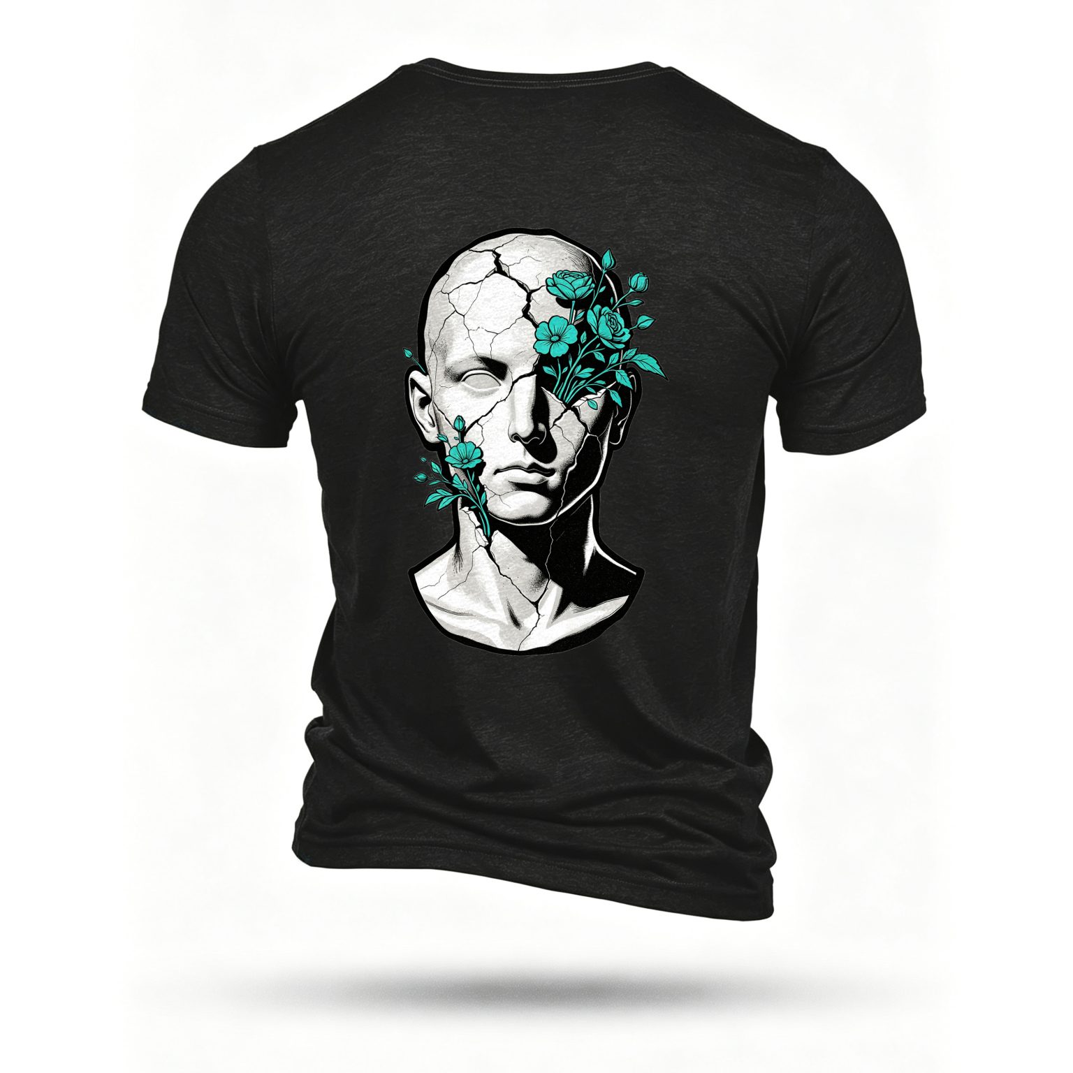 Black T-shirt, back print