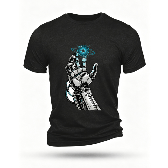 Black T-shirt, front print