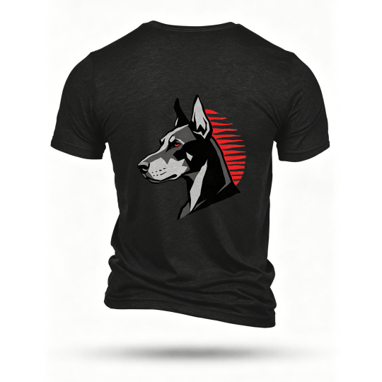 Black T-shirt, back print
