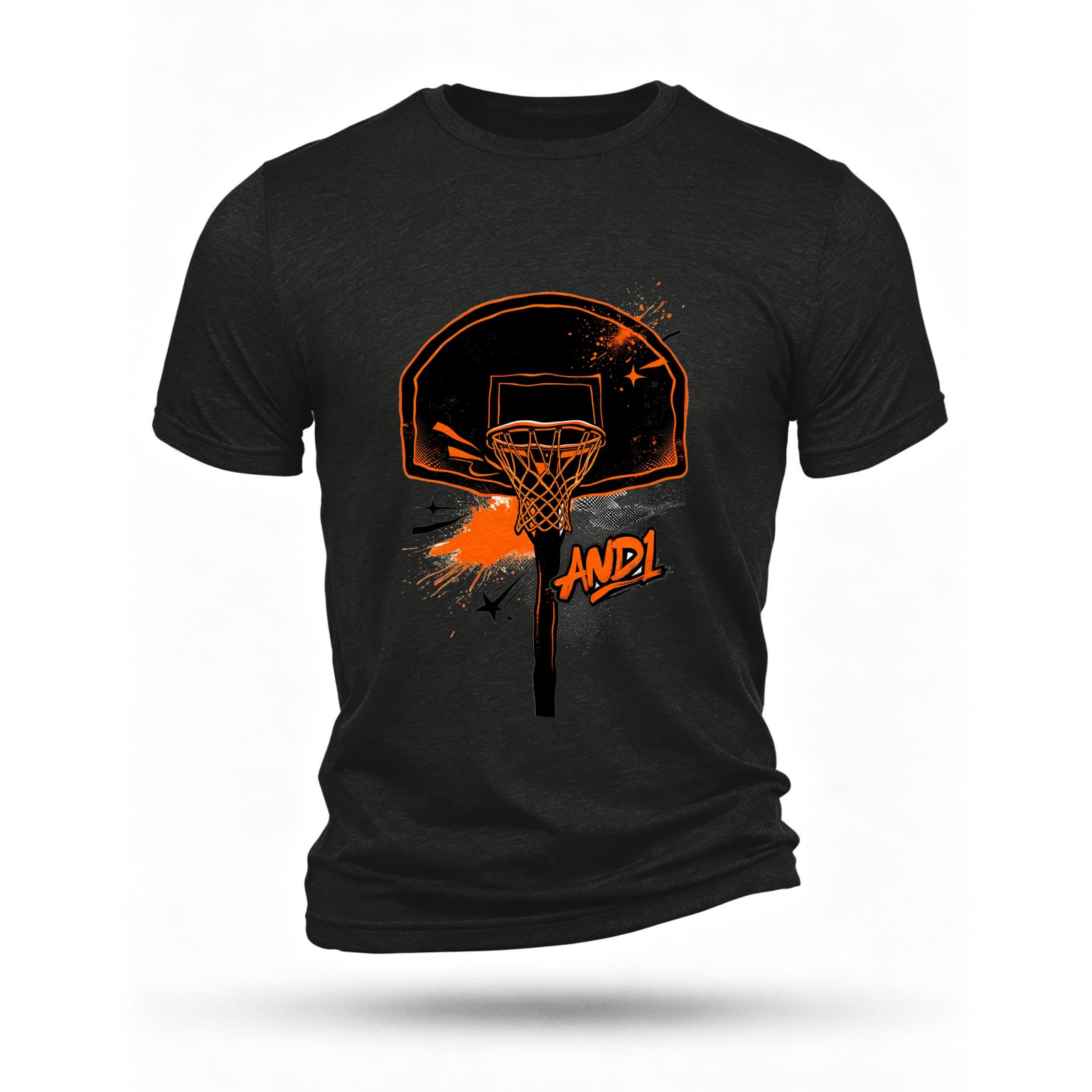 Black T-shirt, front print