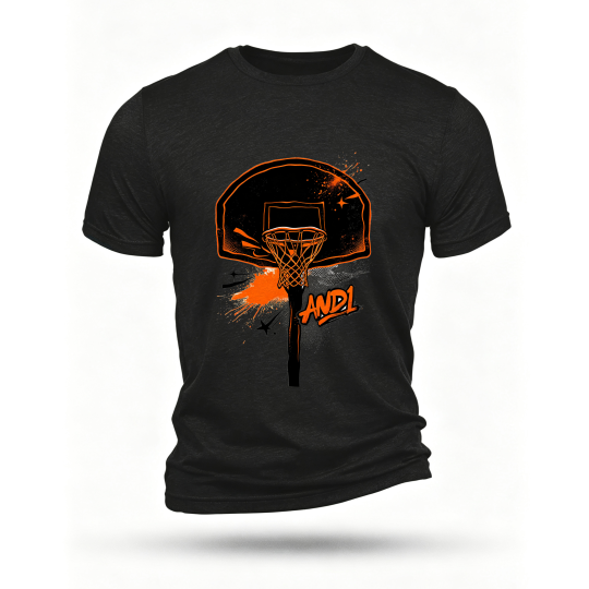 Black T-shirt, front print