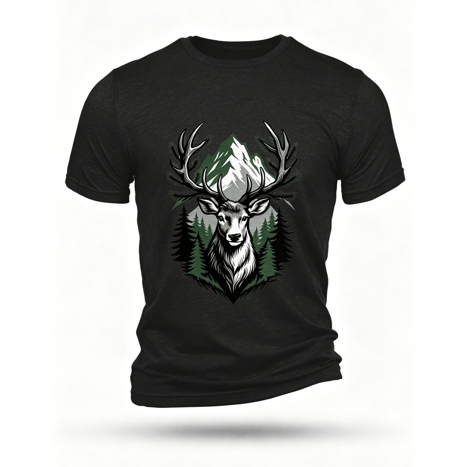 Black T-shirt, front print