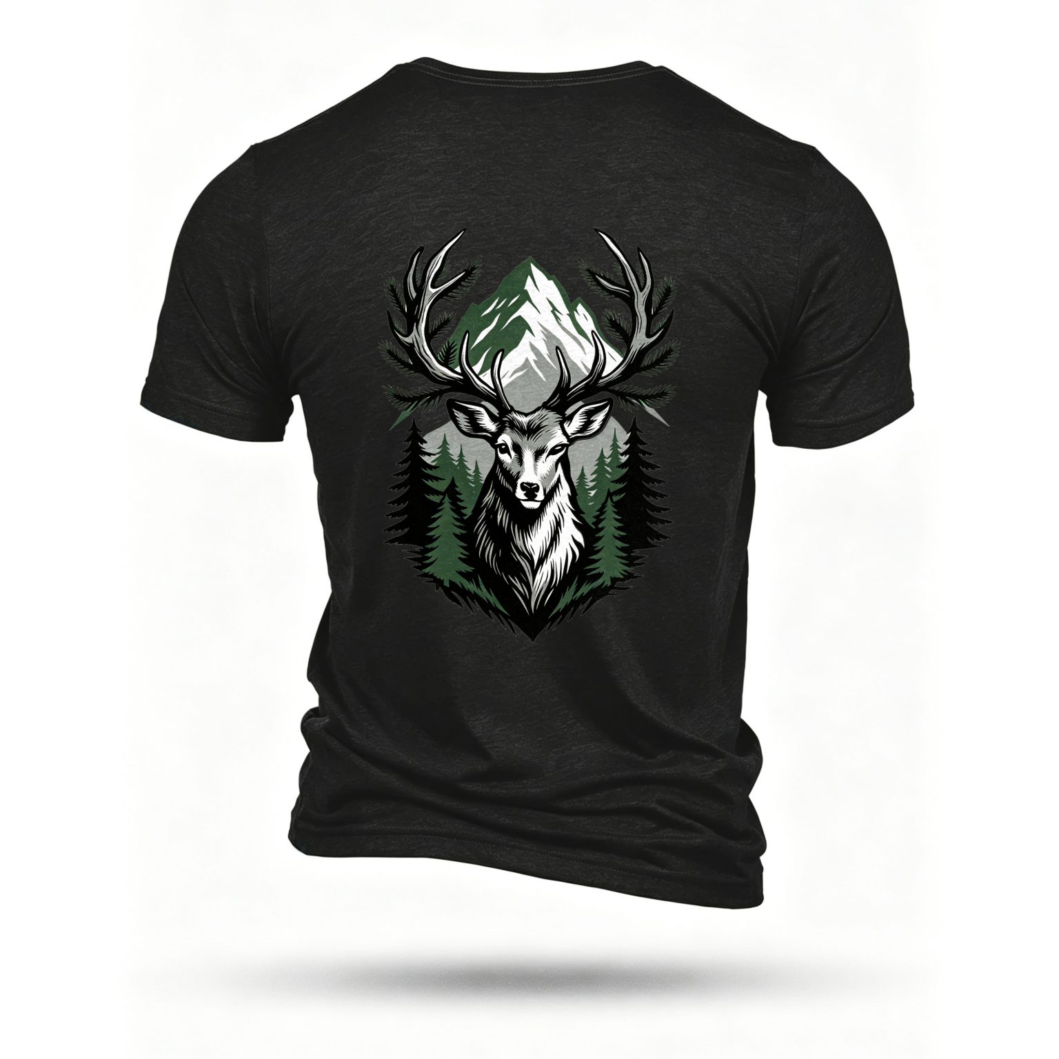 Black T-shirt, back print