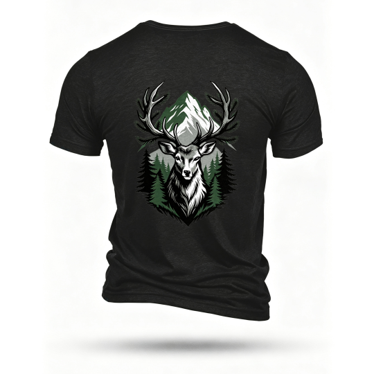 Black T-shirt, back print