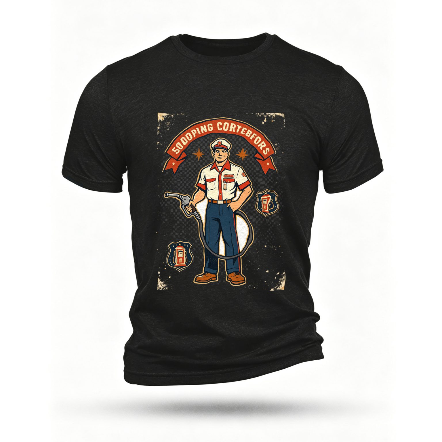 Black T-shirt, front print