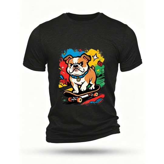 Black T-shirt, front print