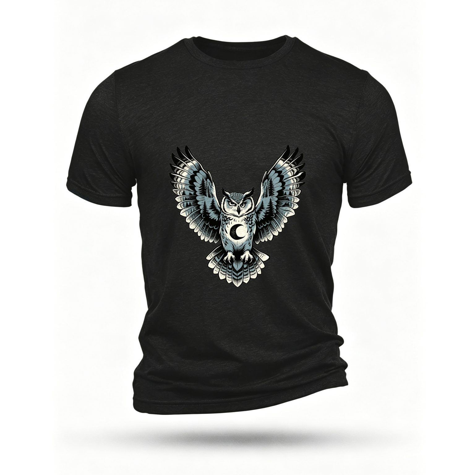 Black T-shirt, front print