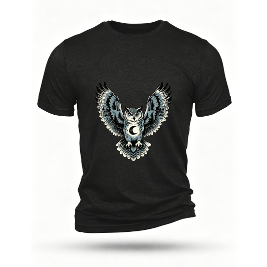 Black T-shirt, front print