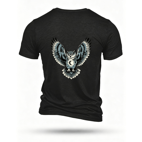 Black T-shirt, back print