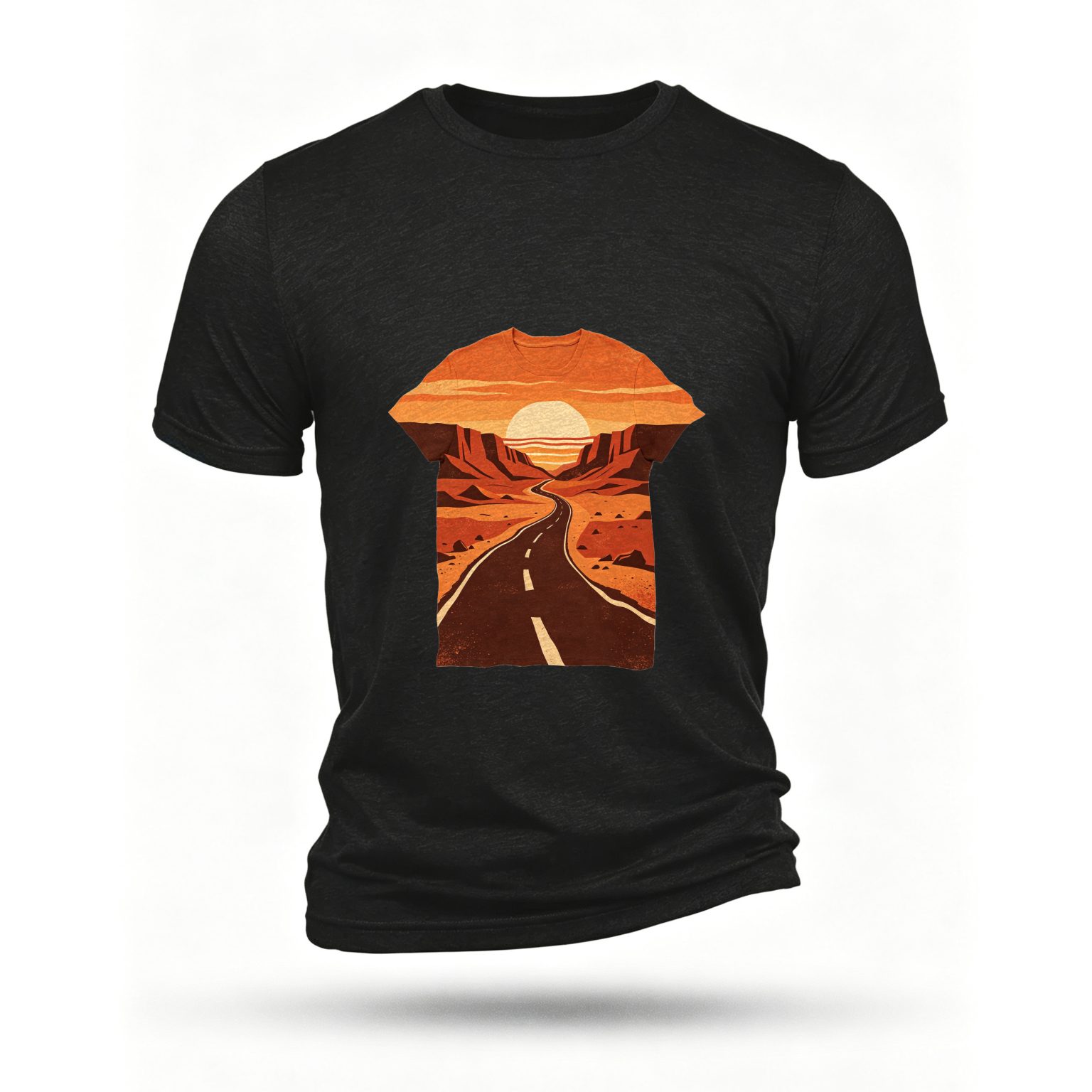 Black T-shirt, front print