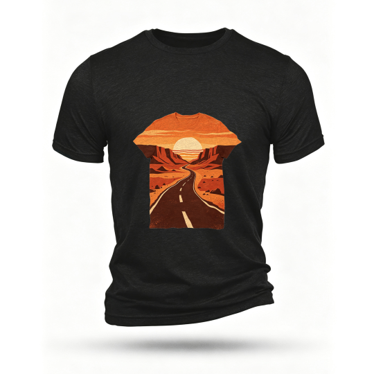 Black T-shirt, front print