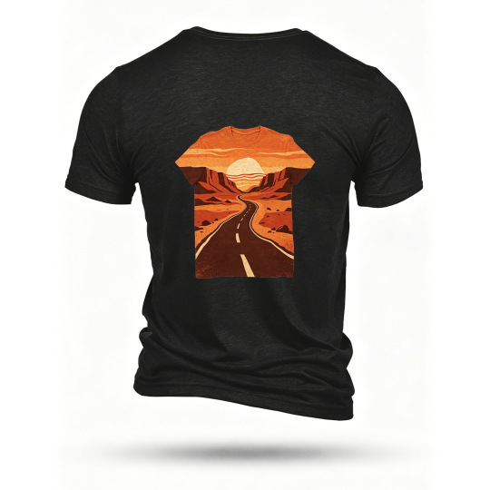 Black T-shirt, back print