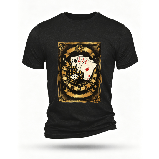 Black T-shirt, front print