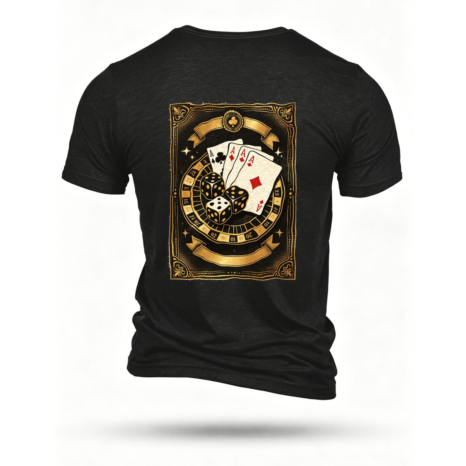 Black T-shirt, back print