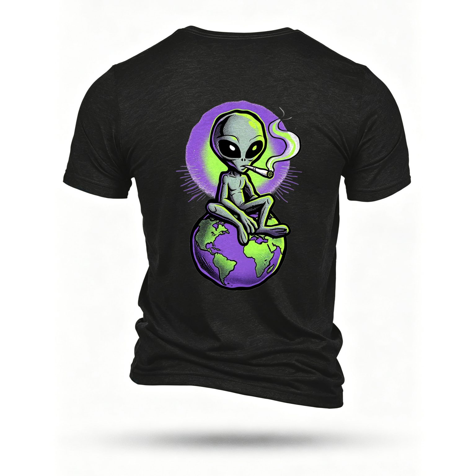 Black T-shirt, back print