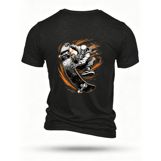 Black T-shirt, back print
