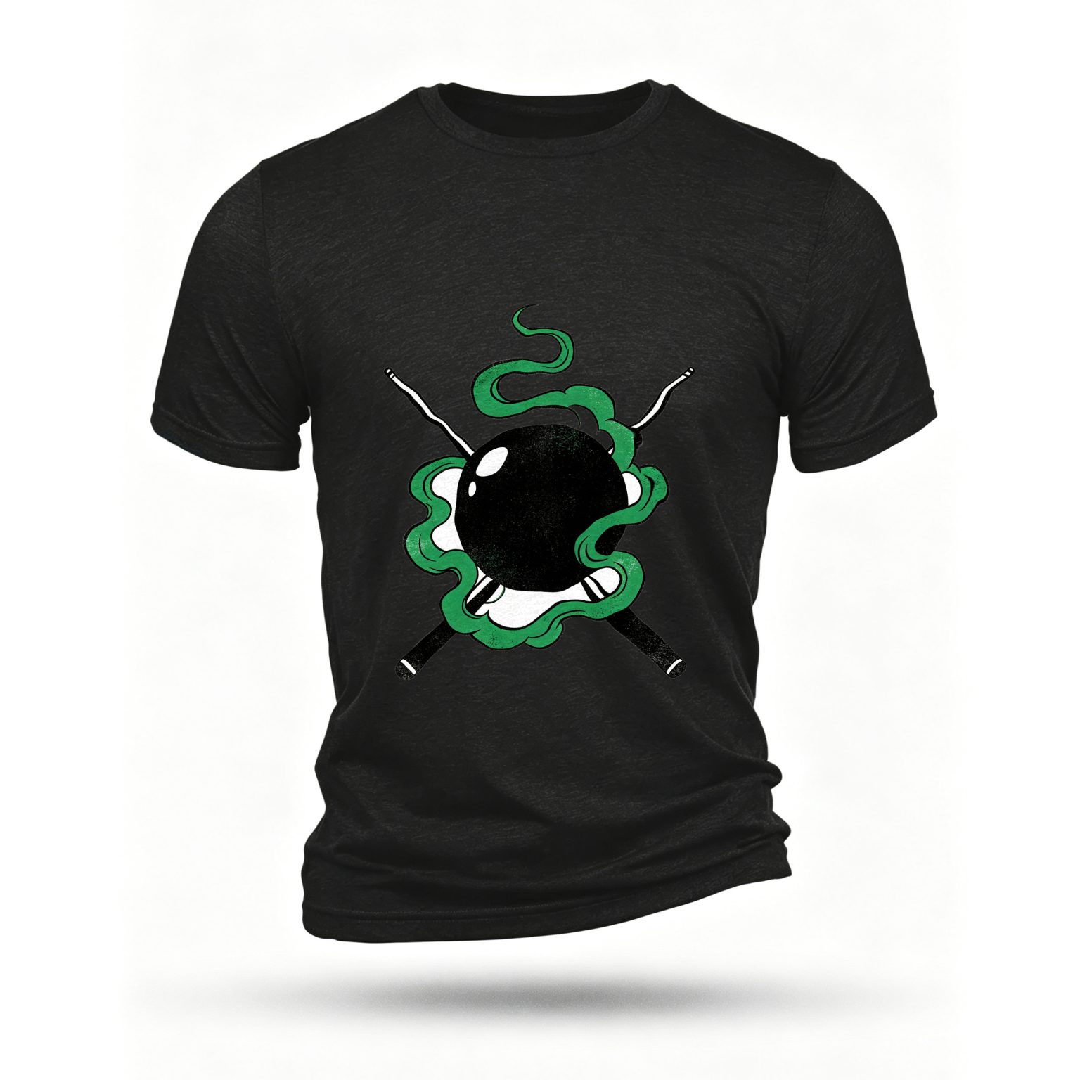 Black T-shirt, front print