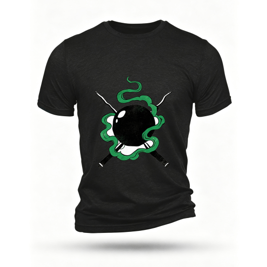 Black T-shirt, front print