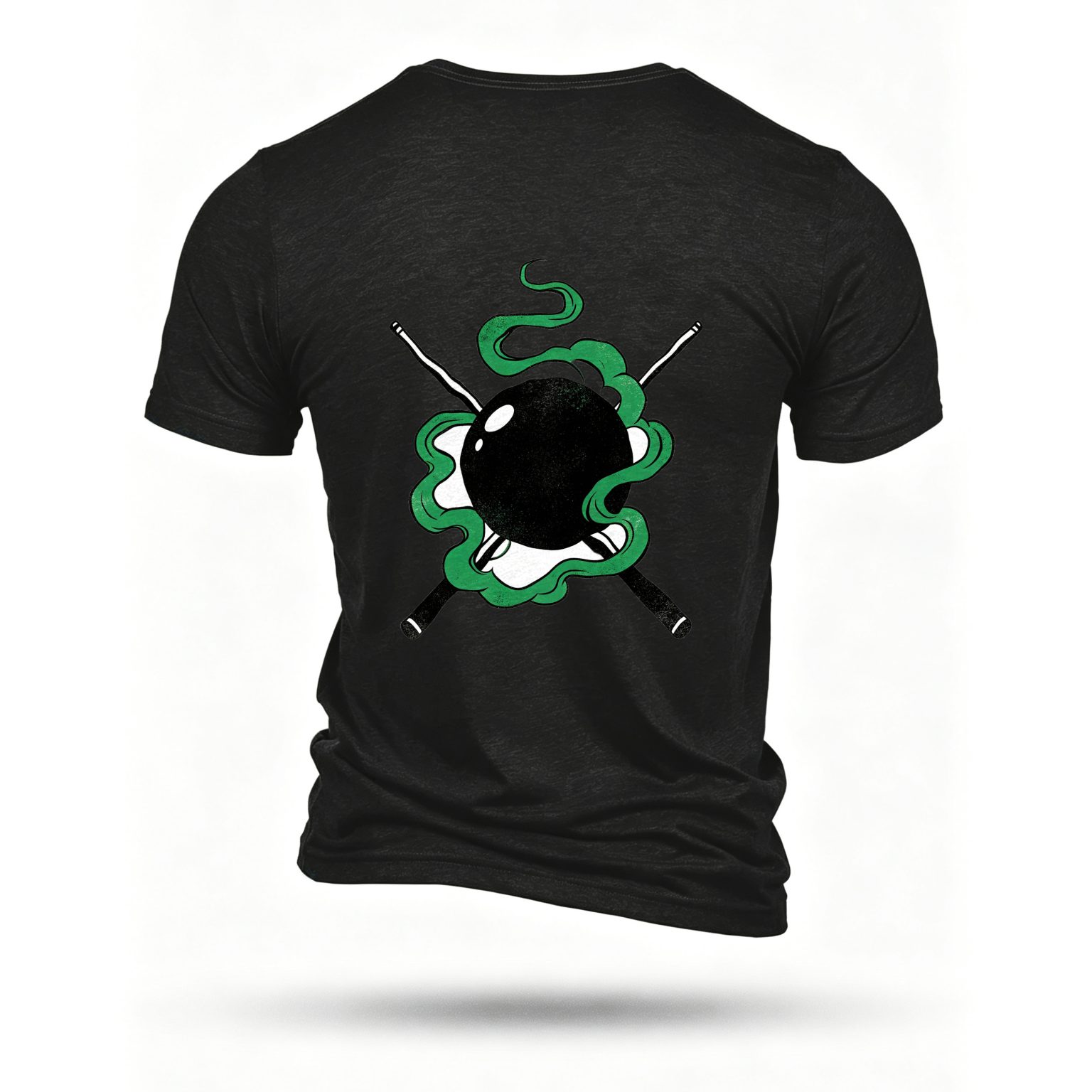 Black T-shirt, back print