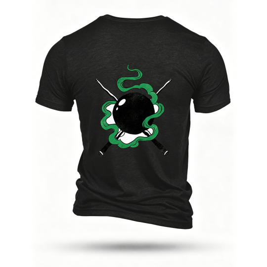Black T-shirt, back print