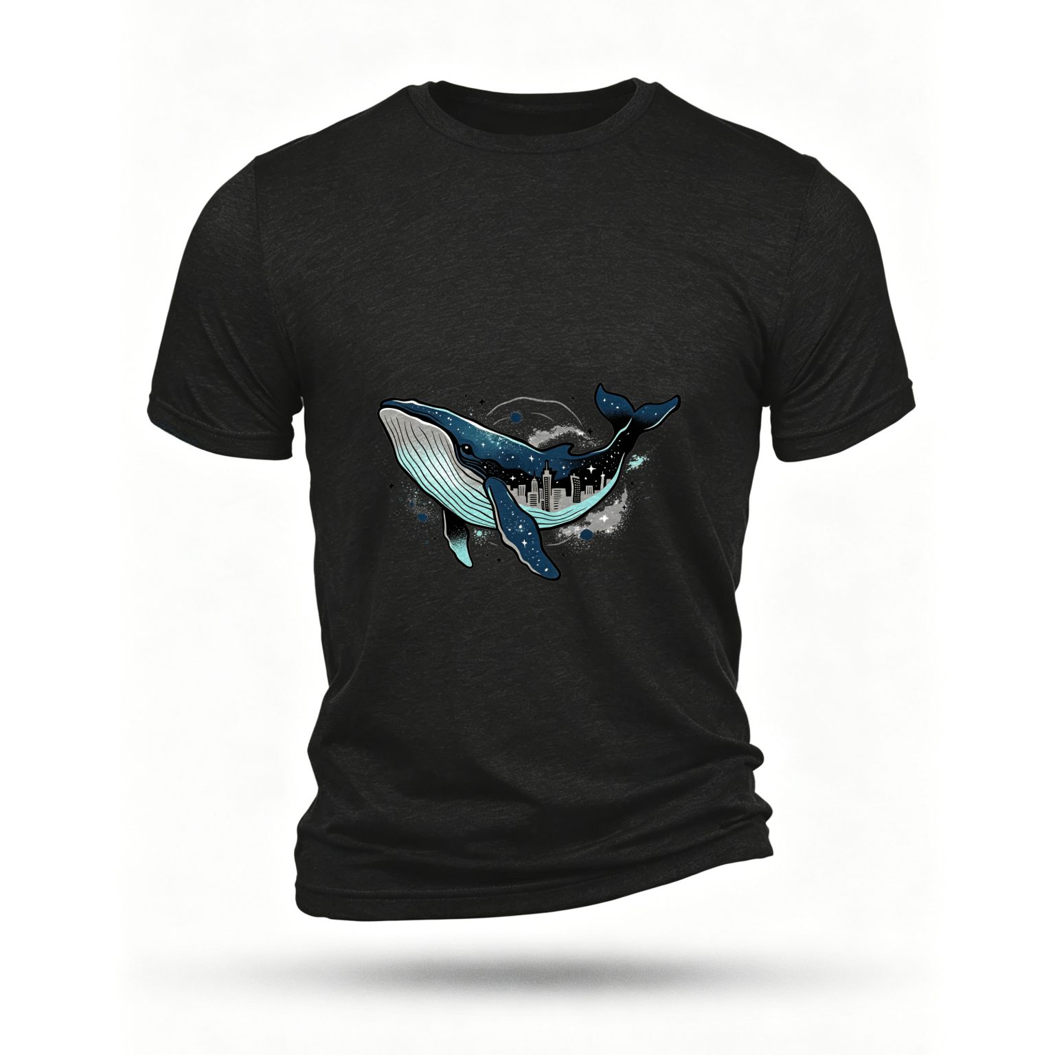 Black T-shirt, front print
