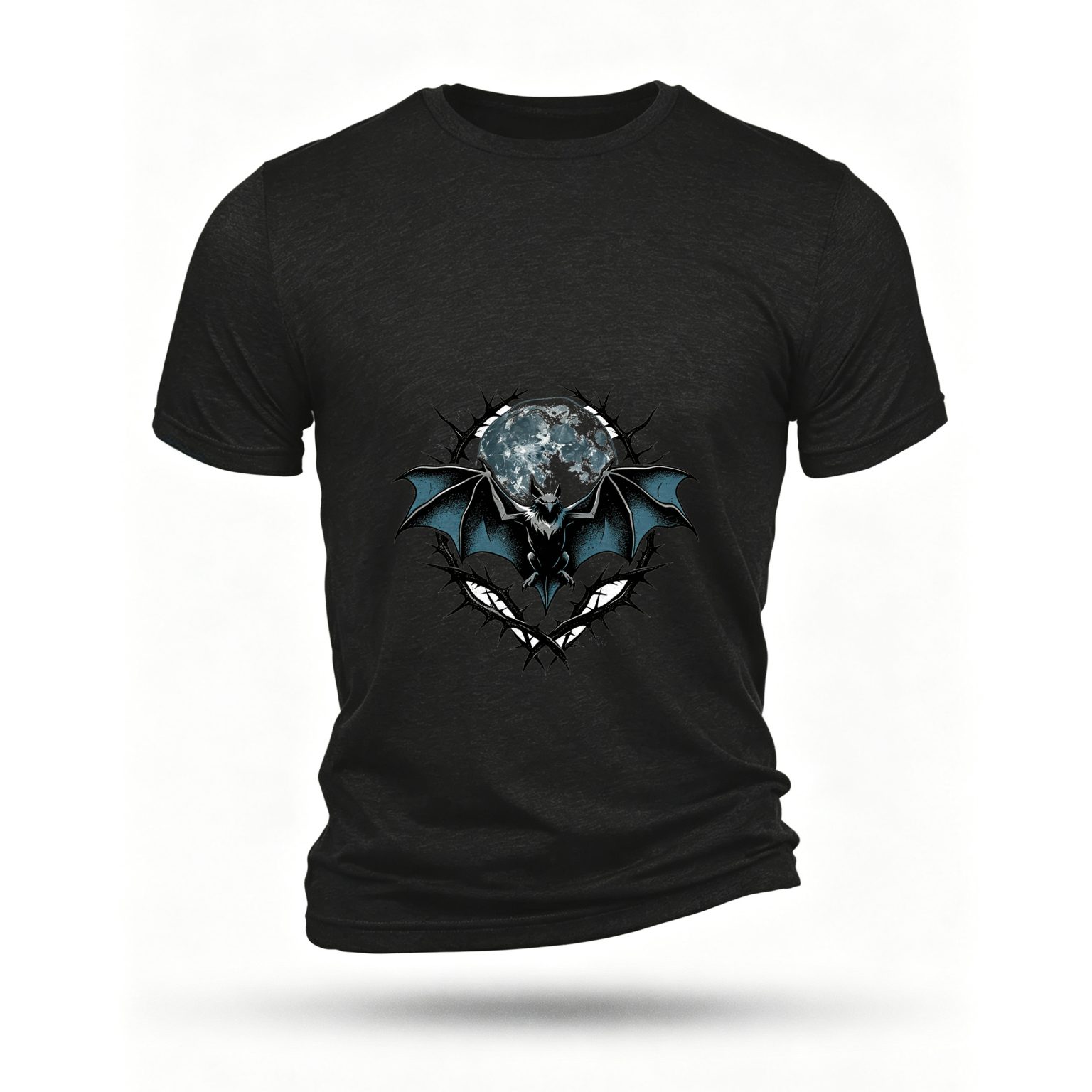 Black T-shirt, front print