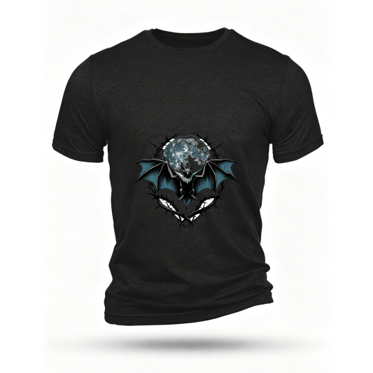 Black T-shirt, front print