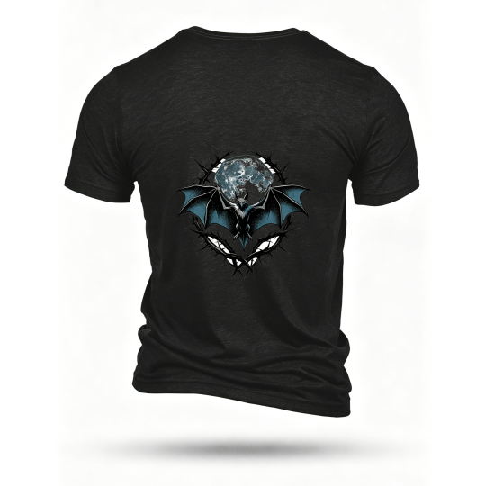 Black T-shirt, back print
