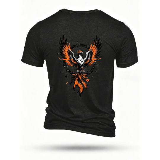 Black T-shirt, back print