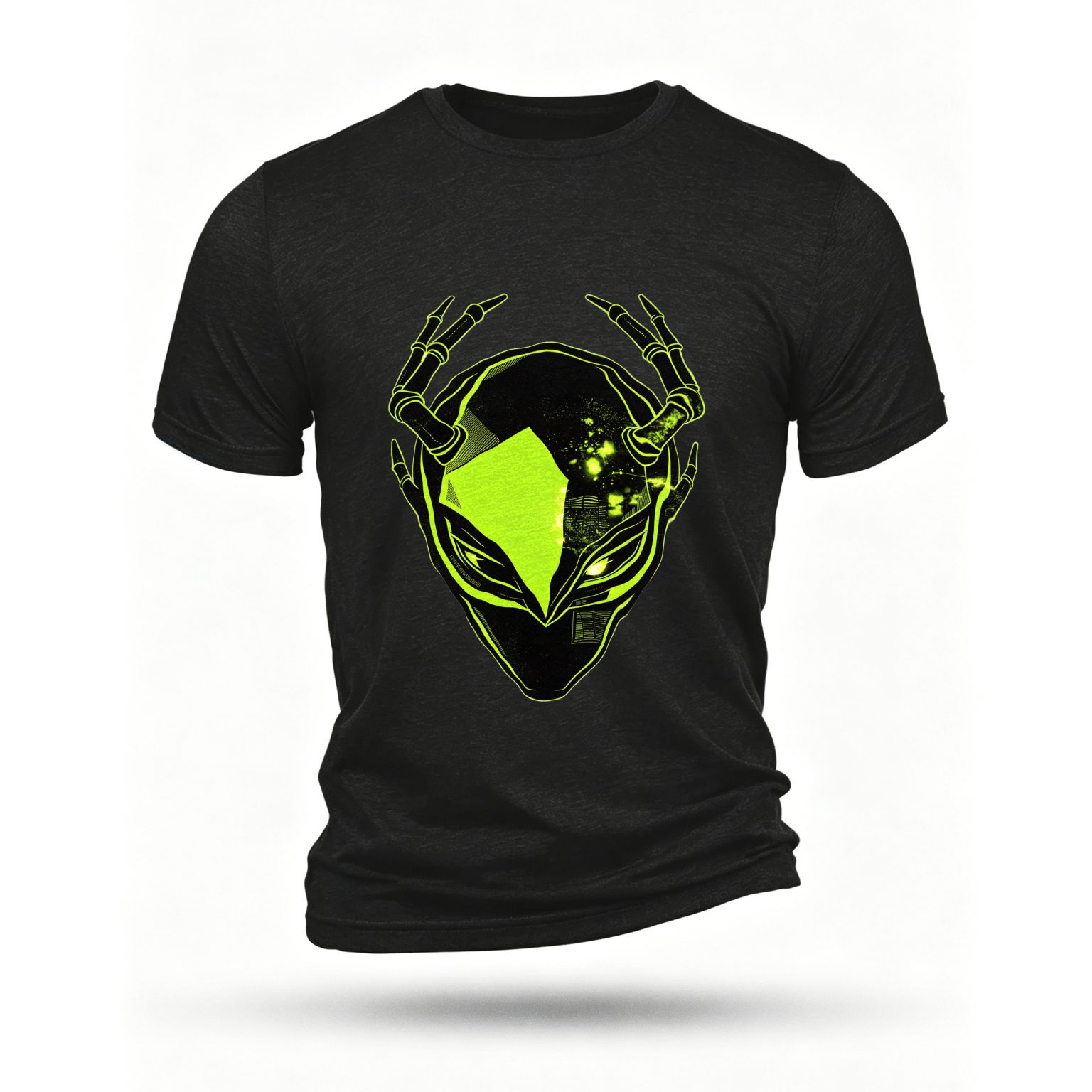 Black T-shirt, front print