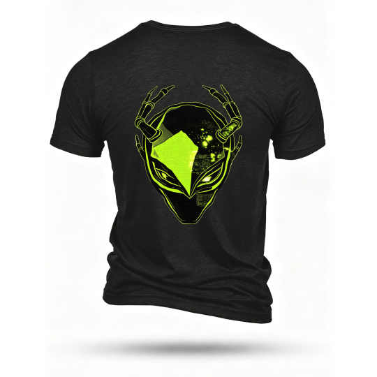 Black T-shirt, back print