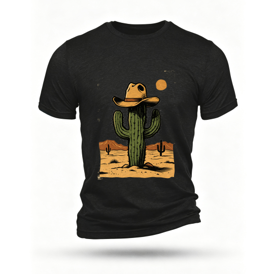 Black T-shirt, front print