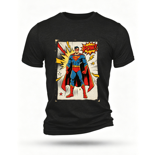 Black T-shirt, front print