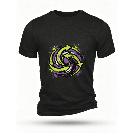 Black T-shirt, front print