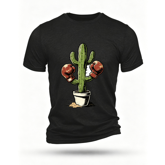 Black T-shirt, front print