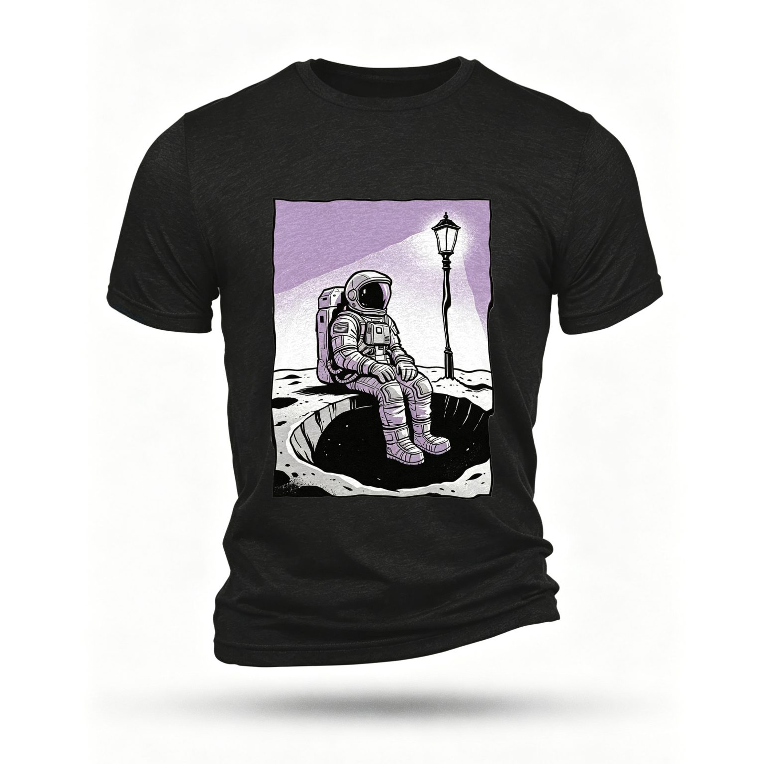 Black T-shirt, front print