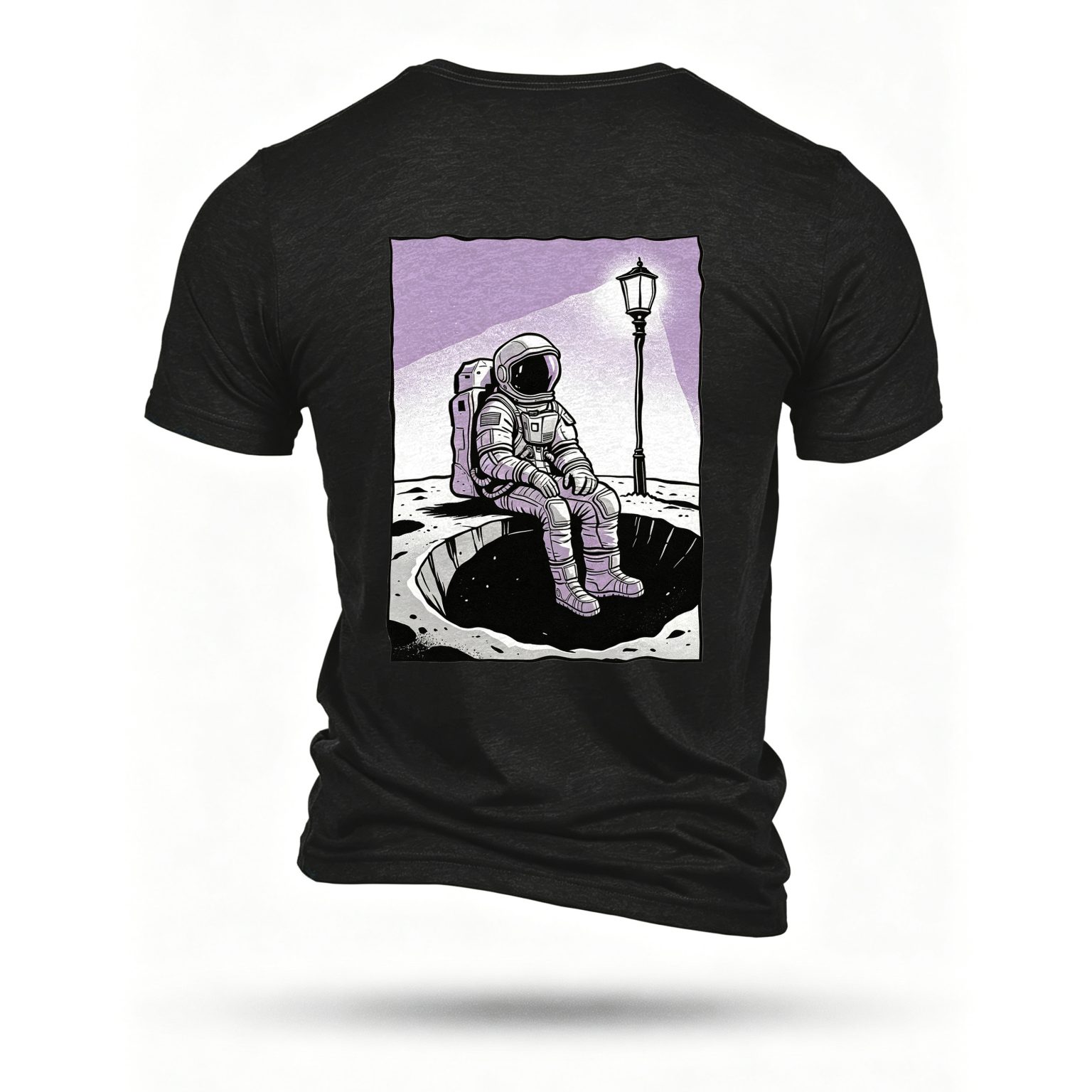 Black T-shirt, back print