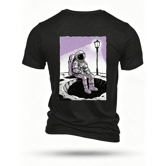 Black T-shirt, back print
