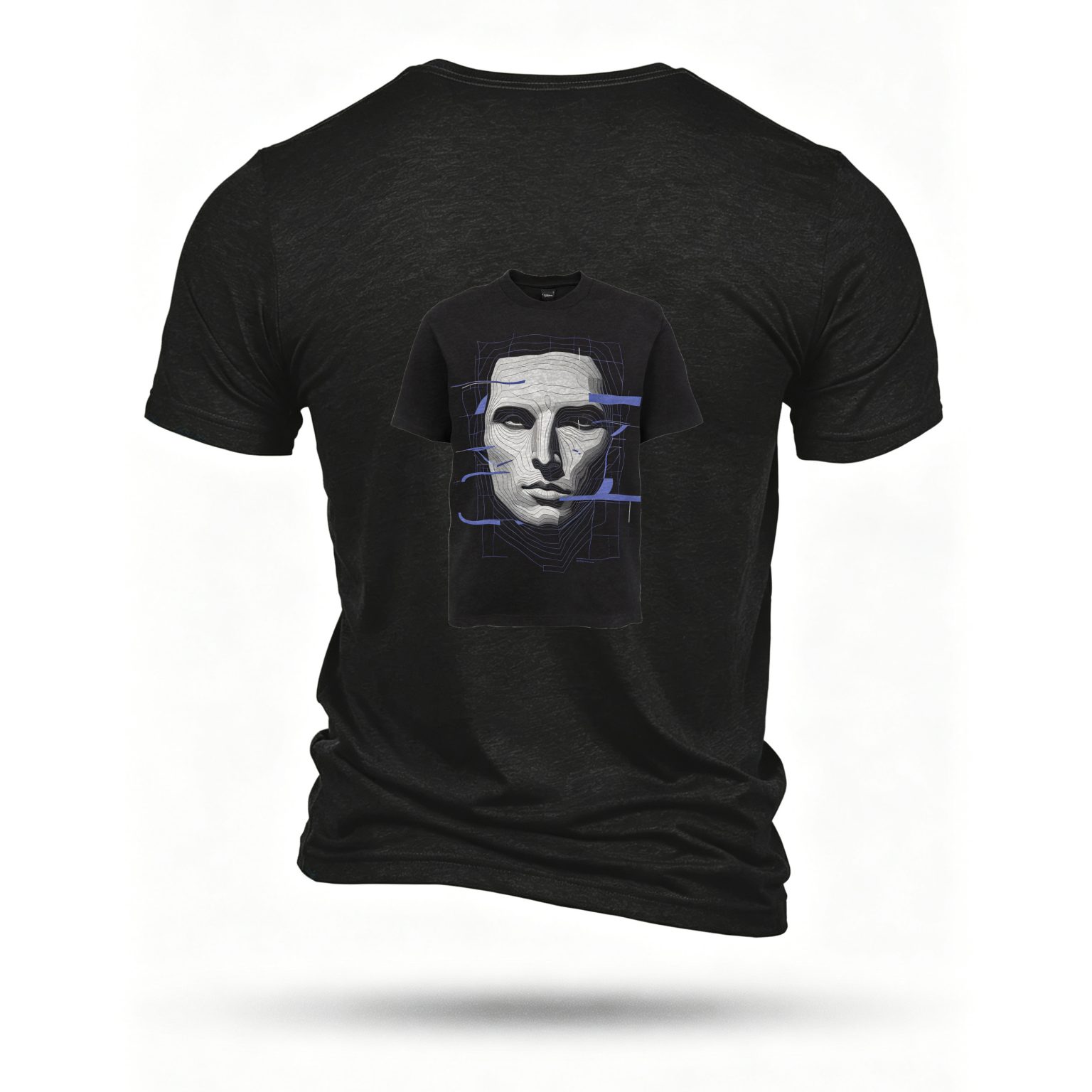 Black T-shirt, back print