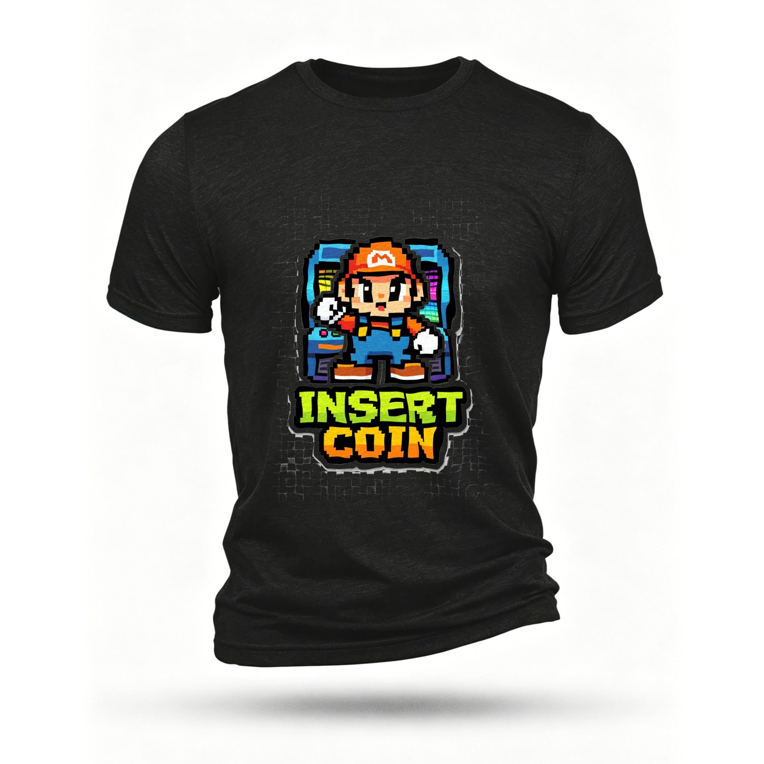 Black T-shirt, front print