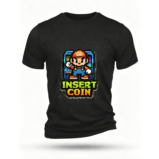 Black T-shirt, front print