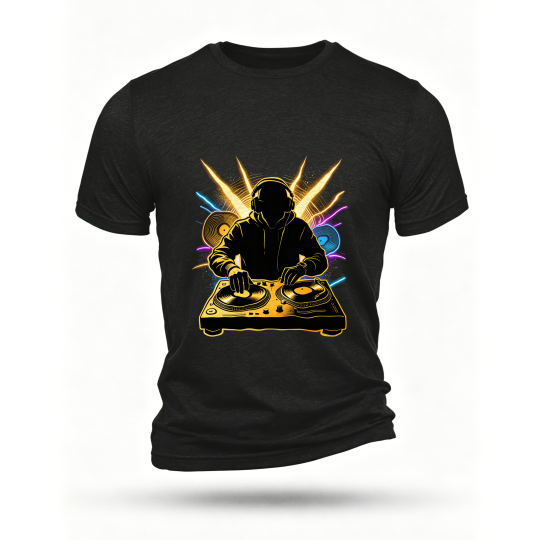 Black T-shirt, front print