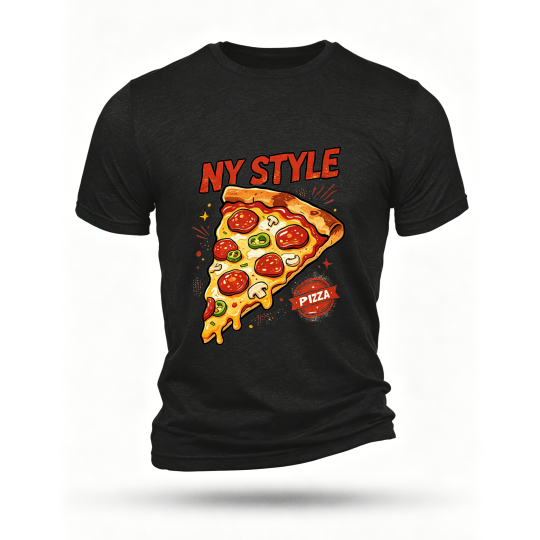 Black T-shirt, front print