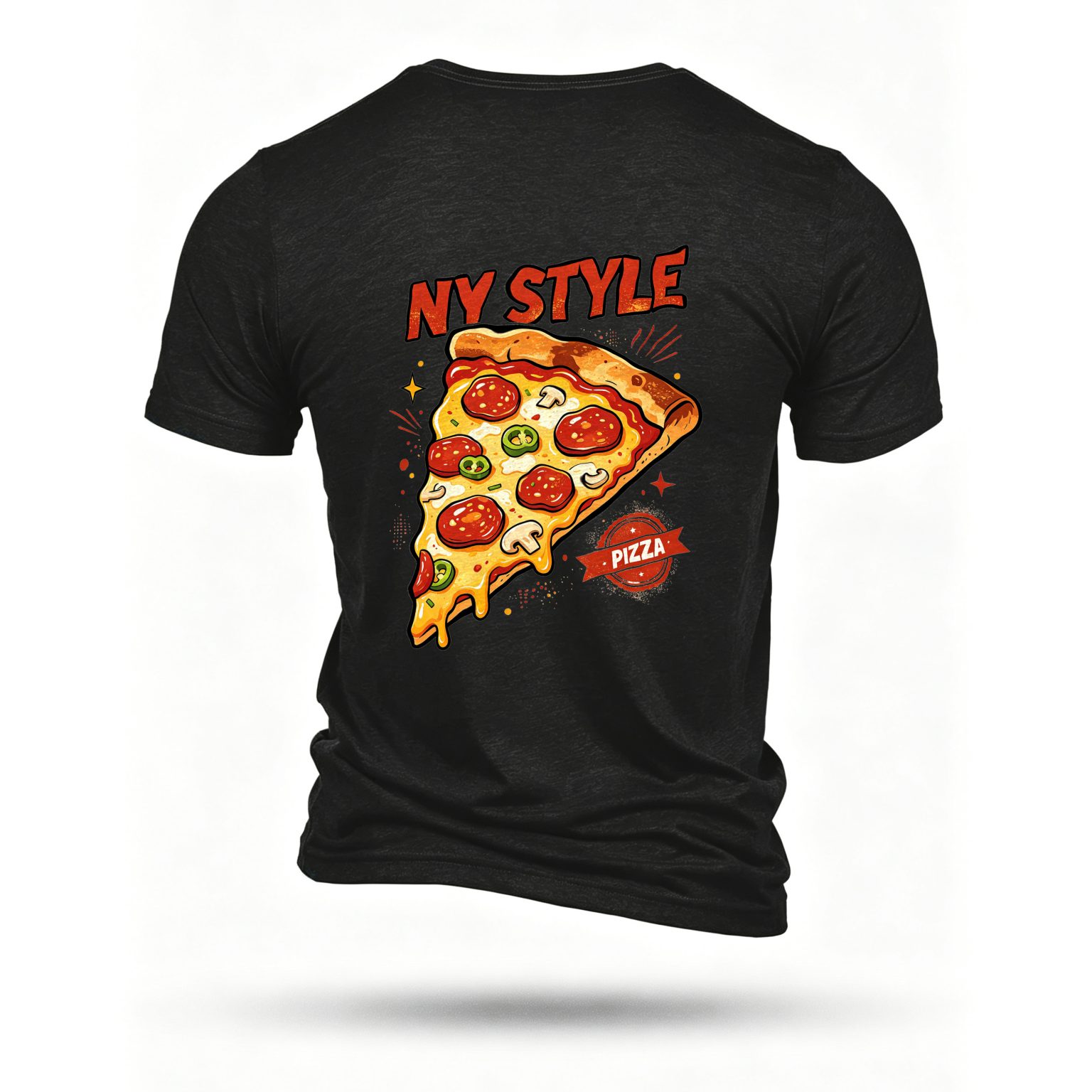 Black T-shirt, back print